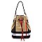 Plaid Check Tartan Drawstirng Bucket Satchel