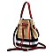 Plaid Check Tartan Drawstirng Bucket Satchel