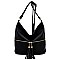 Fashion Tassel Zip Bucket Crossbody Bag