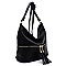 Fashion Tassel Zip Bucket Crossbody Bag