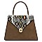 2-Way Multi-Color Snake Print Flap Satchel