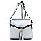 Asymmetrical Zipper Tassel Accent Cross Body