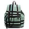 Plaid Check Linen Drawstring Backpack