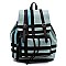 Plaid Check Linen Drawstring Backpack