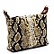 2 in 1 Multi-Color Snake Print Turn-Lock Accent Medium Satchel