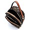 Cute Queen Bee Stripe Monogram Convertible Backpack Satchel