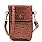 Ostrich Print Embossed Cellphone Holder Cross Body MH-LQ124