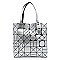 Trendy Geometric Checker Flat Tote