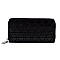 Stylish Geometric Checker Zip Around Wallet