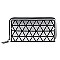 Stylish Geometric Checker Zip Around Wallet