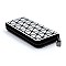 Stylish Geometric Checker Zip Around Wallet