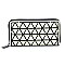 Stylish Geometric Checker Zip Around Wallet