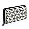 Stylish Geometric Checker Zip Around Wallet