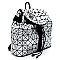 Fashion Geometric Checker Drawstring Backpack