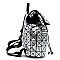 Fashion Geometric Checker Drawstring Backpack