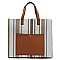 Stripe Canvas Boxy Shopper