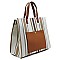 Stripe Canvas Boxy Shopper