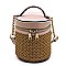 Woven Straw Cylinder Crossbody Bag