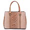 Glossy Crocodile Top Handle Satchel