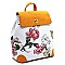 Flower Printed Backpack