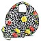 Glossy Leopard Flower Printed 2-in-1 Satchel & Wallet Set