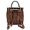 Leopard Twist Lock Flap Convertible Backpack
