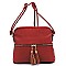 Fashion Tassel Zip Dome Crossbody Bag Satchel