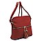 Fashion Tassel Zip Dome Crossbody Bag Satchel