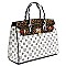 2-in-1 Leopard Zebra Monogram Padlock Satchel