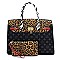 2-in-1 Leopard Zebra Monogram Padlock Satchel