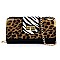 Turn Lock Leopard Zebra Colorblock Crossbody Wallet