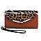 Colorblock Leopard Zebra Bifold Envelope Wallet Wristlet