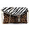 Colorblock Leopard Zebra Envelope Crossbody Clutch