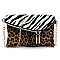 Colorblock Leopard Zebra Envelope Crossbody Clutch