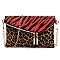 Colorblock Leopard Zebra Envelope Crossbody Clutch