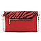 Colorblock Leopard Zebra Envelope Crossbody Clutch