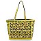 Laser Cut See Thru Shopper & Leopard Flower Crossbody 2-in-1 Set