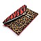 Colorblock Leopard Zebra Envelope Crossbody Clutch