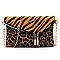 Colorblock Leopard Zebra Envelope Crossbody Clutch