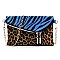 Colorblock Leopard Zebra Envelope Crossbody Clutch