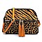 Multi Compartment Leopard Zebra Colorblock Dome Crossbody Bag