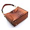 Ostrich Croc Side Zip Pocket Shoulder Bag