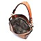 Ostrich Croc Side Zip Pocket Shoulder Bag