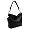 Ostrich Croc Side Zip Pocket Shoulder Bag