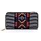 3 in 1 Aztec & Stripe Print Oversized Tote Clutch Wallet SET