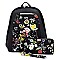 Flower Printed 2-in-1 Backpack