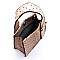 Top Handle Ostrich Croc Buckle Satchel