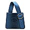 Top Handle Ostrich Croc Buckle Satchel