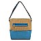 Straw Colorblock 2-in-1 Shoulder Bag