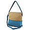 Straw Colorblock 2-in-1 Shoulder Bag